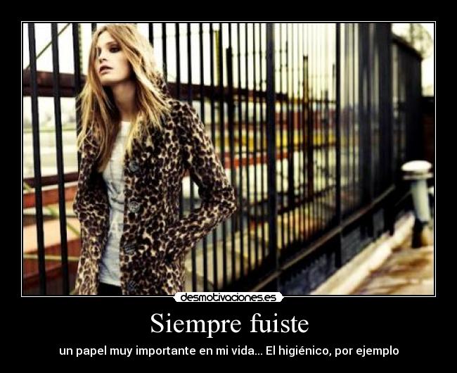 Siempre fuiste - un papel muy importante en mi vida... El higiénico, por ejemplo