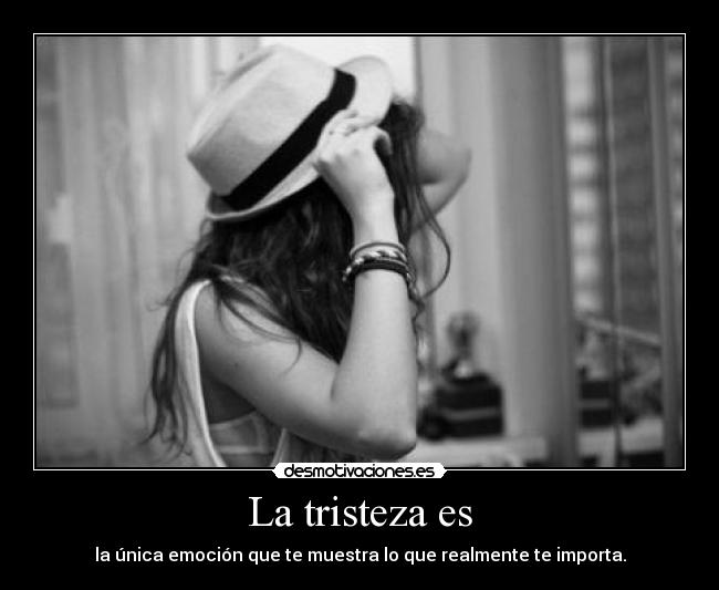 La tristeza es - la única emoción que te muestra lo que realmente te importa.