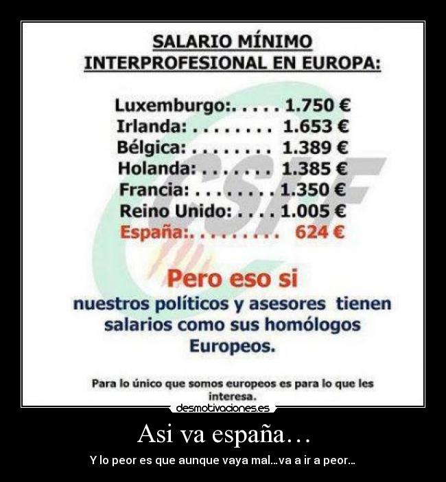 Asi va españa… - Y lo peor es que aunque vaya mal…va a ir a peor…