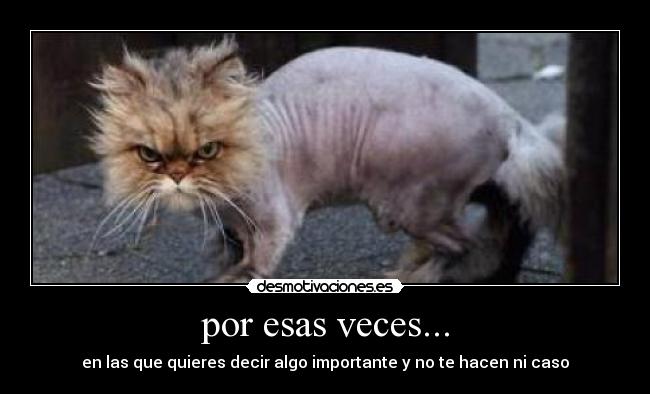 por esas veces... - en las que quieres decir algo importante y no te hacen ni caso