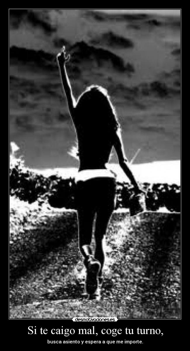 Si te caigo mal, coge tu turno, - busca asiento y espera a que me importe.