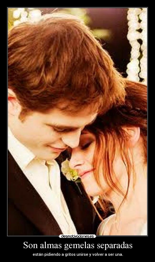 Son almas gemelas separadas - están pidiendo a gritos unirse y volver a ser una.