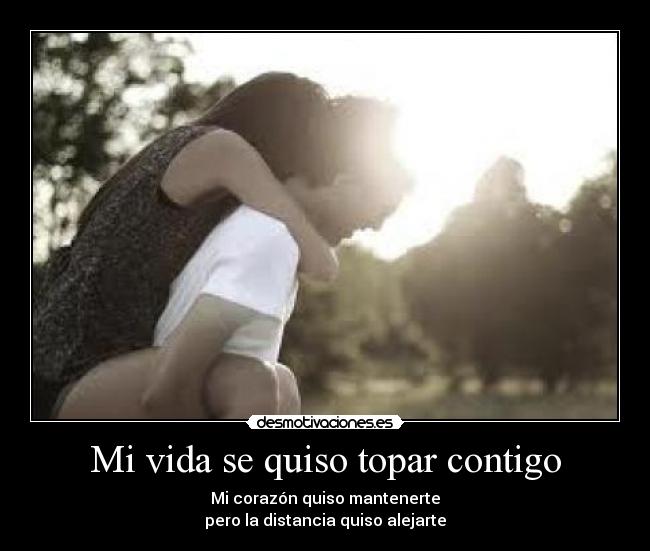 Mi vida se quiso topar contigo -