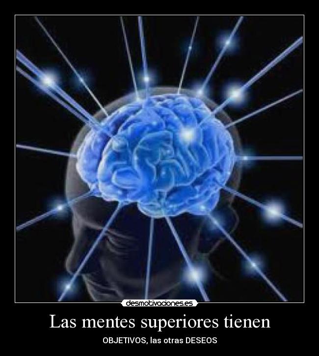 Las mentes superiores tienen - OBJETIVOS, las otras DESEOS