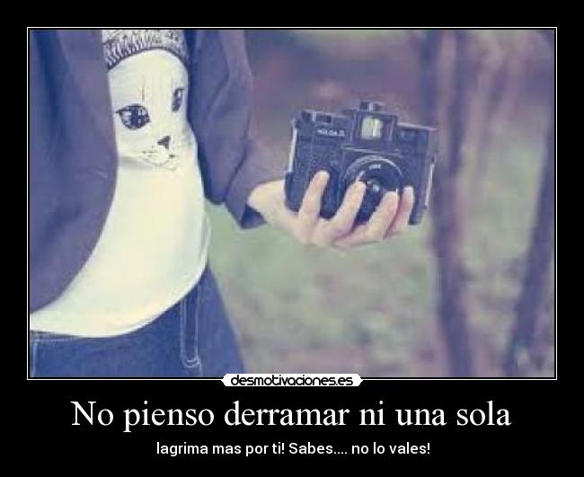 No pienso derramar ni una sola - lagrima mas por ti! Sabes.... no lo vales!