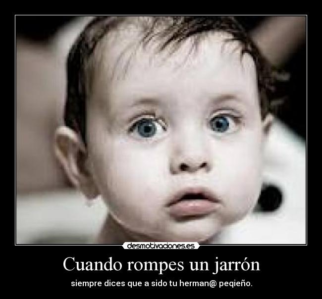 Cuando rompes un jarrón - siempre dices que a sido tu herman@ peqieño.