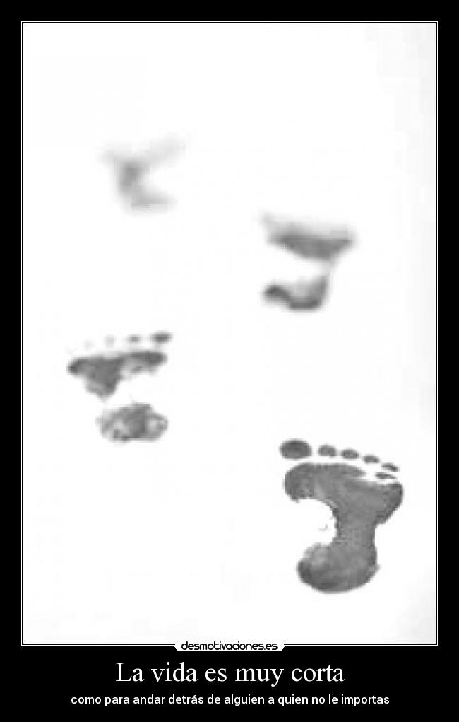 La vida es muy corta - como para andar detrás de alguien a quien no le importas