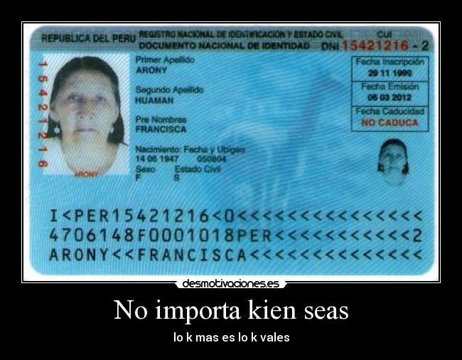 No importa kien seas - 