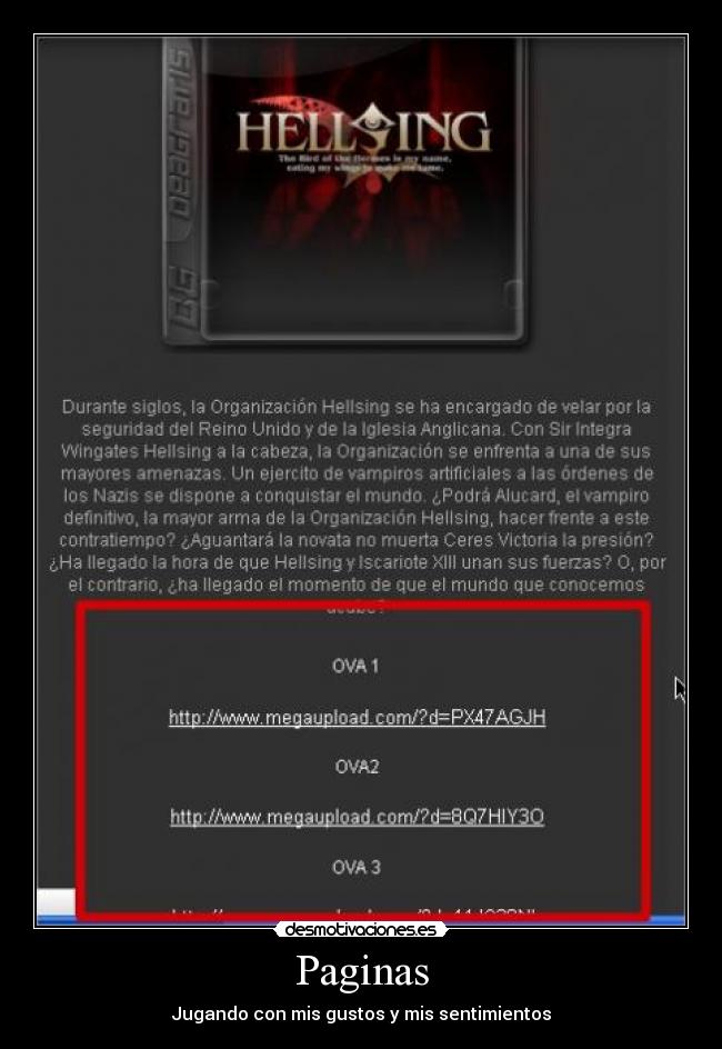 Paginas - Jugando con mis gustos y mis sentimientos