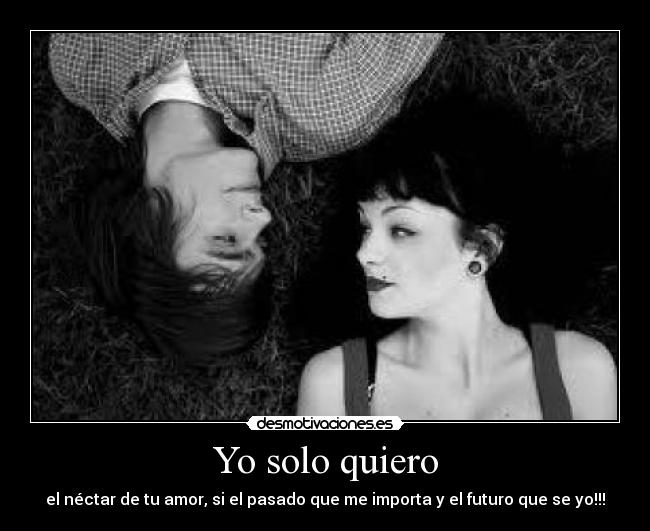 Yo solo quiero - el néctar de tu amor, si el pasado que me importa y el futuro que se yo!!!