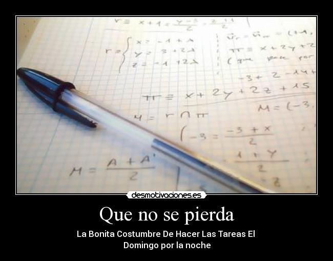 Que no se pierda -