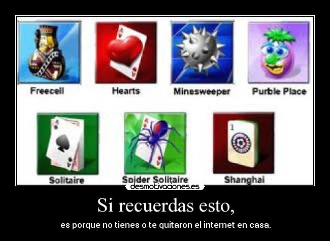 Si recuerdas esto, - es porque no tienes o te quitaron el internet en casa.