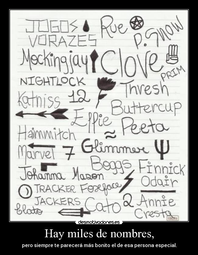 Hay miles de nombres, - pero siempre te parecerá más bonito el de esa persona especial.