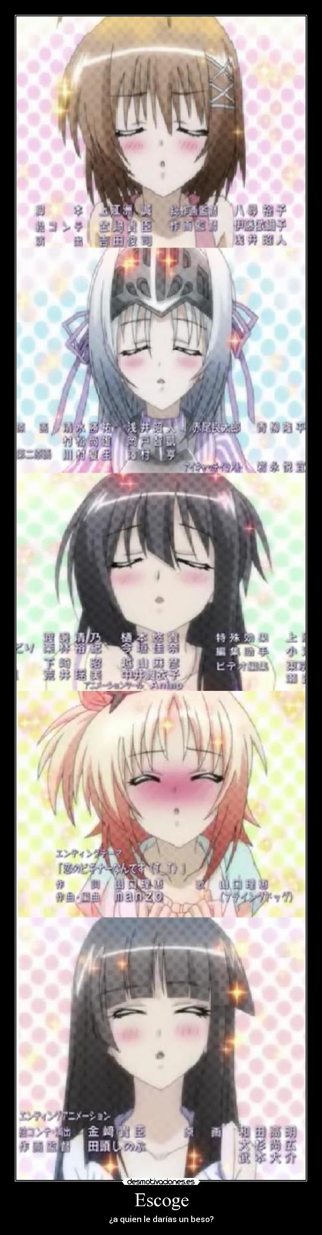 Escoge - ¿a quien le darías un beso?