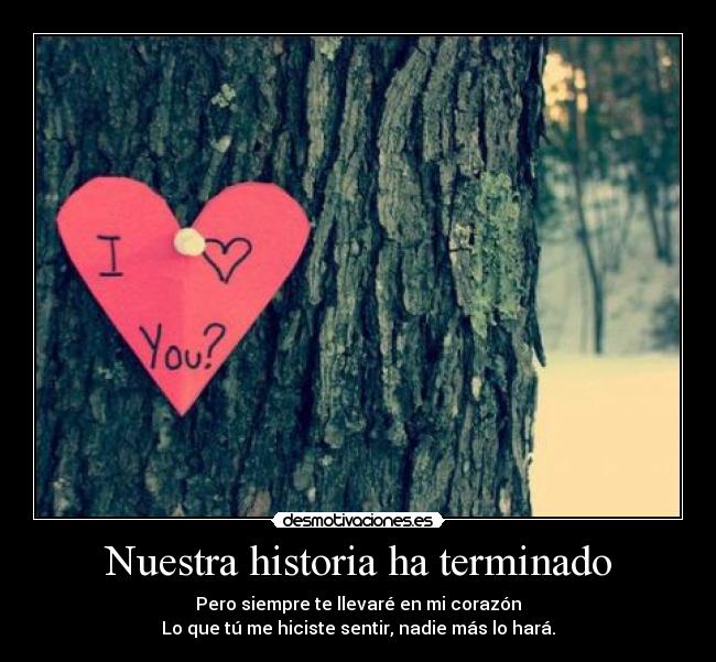 Nuestra historia ha terminado -