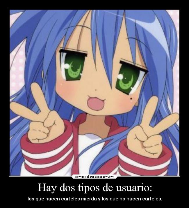 carteles lucky star konata izumi entro ninguno los dos tipos desmotivaciones