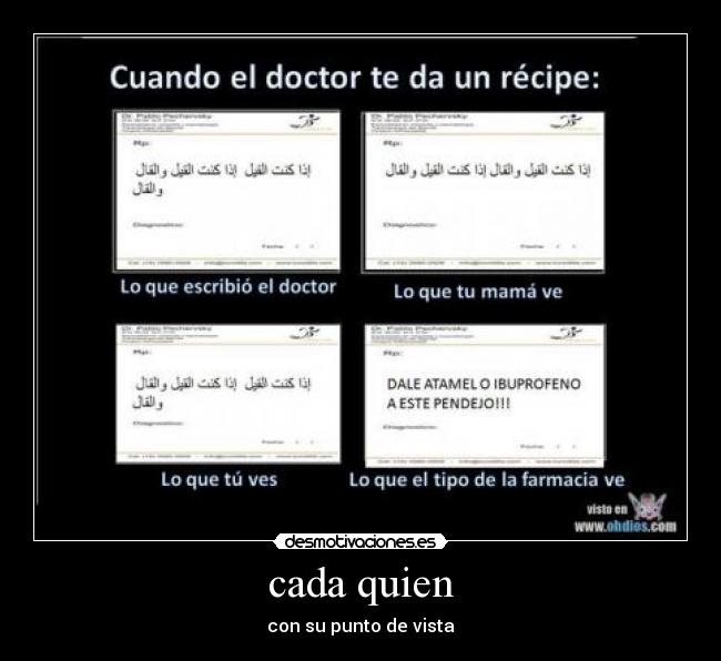 cada quien - con su punto de vista