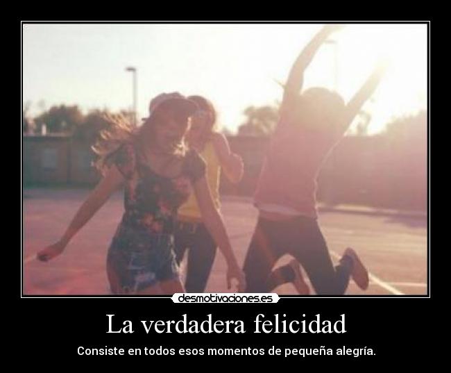 La verdadera felicidad - Consiste en todos esos momentos de pequeña alegría.