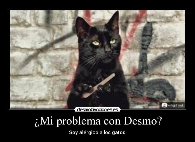 ¿Mi problema con Desmo? - Soy alérgico a los gatos.
