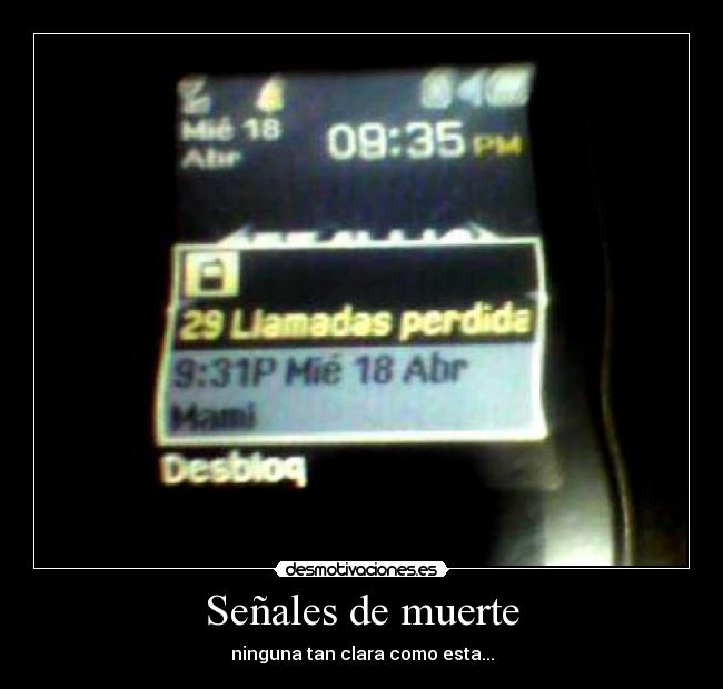Señales de muerte - ninguna tan clara como esta...