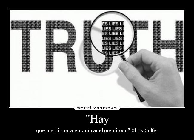 Hay - que mentir para encontrar el mentiroso Chris Colfer