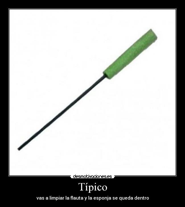Típico - vas a limpiar la flauta y la esponja se queda dentro