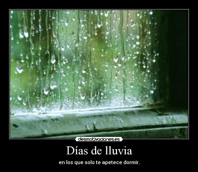 Días de lluvia - en los que solo te apetece dormir.