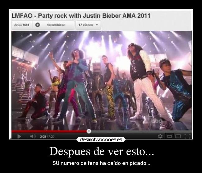Despues de ver esto... - SU numero de fans ha caído en picado...