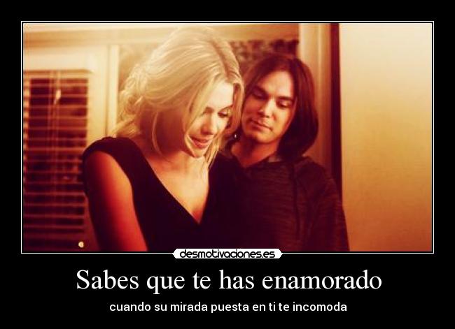 Sabes que te has enamorado - cuando su mirada puesta en ti te incomoda