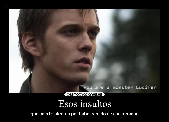 Esos insultos - que solo te afectan por haber venido de esa persona