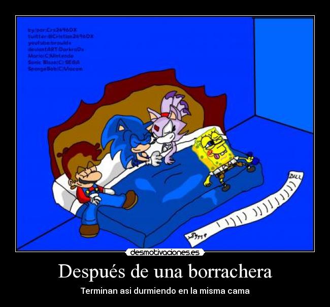 Después de una borrachera - Terminan asi durmiendo en la misma cama