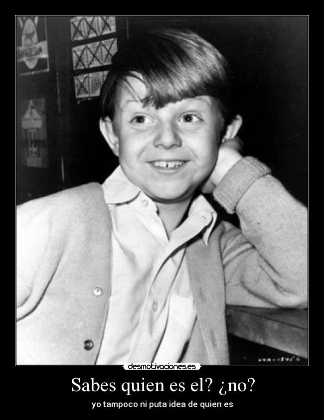 Sabes quien es el? ¿no? - yo tampoco ni puta idea de quien es