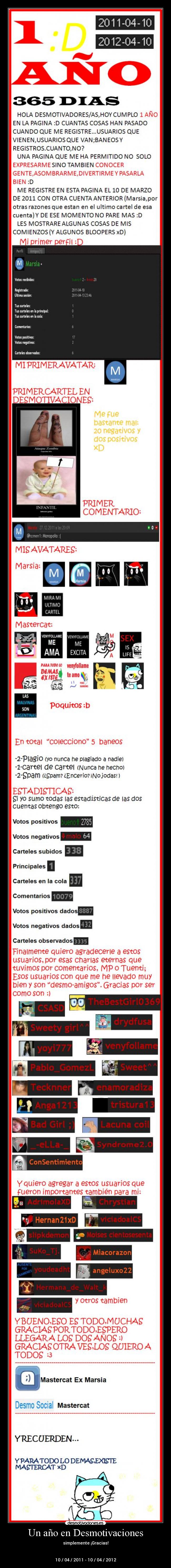 Un año en Desmotivaciones - simplemente ¡Gracias!


10 / 04 / 2011 - 10 / 04 / 2012