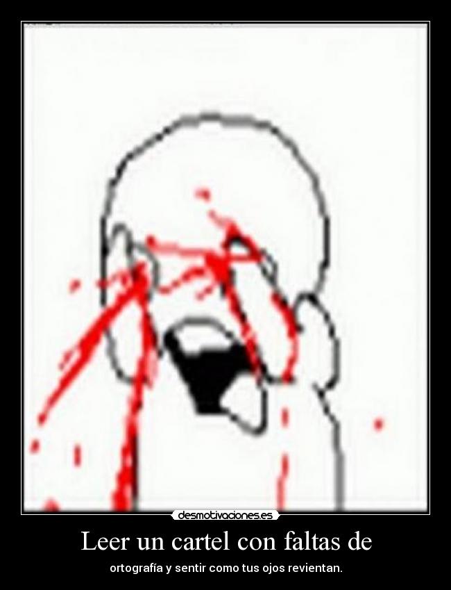 Leer un cartel con faltas de -