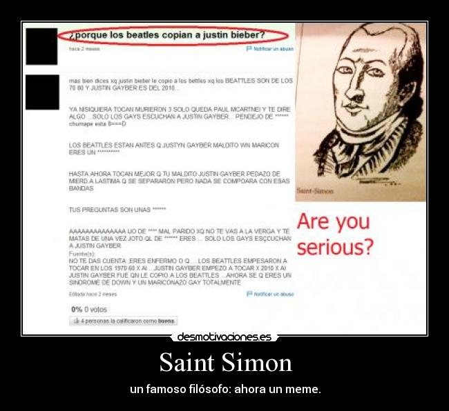Saint Simon - un famoso filósofo: ahora un meme.