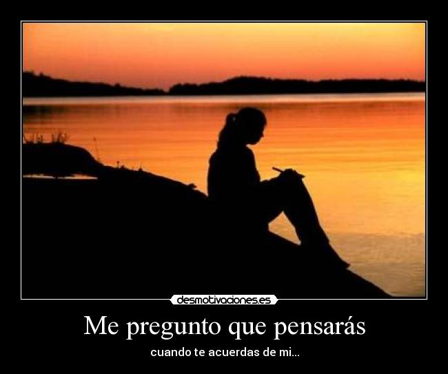 Me pregunto que pensarás - cuando te acuerdas de mi...