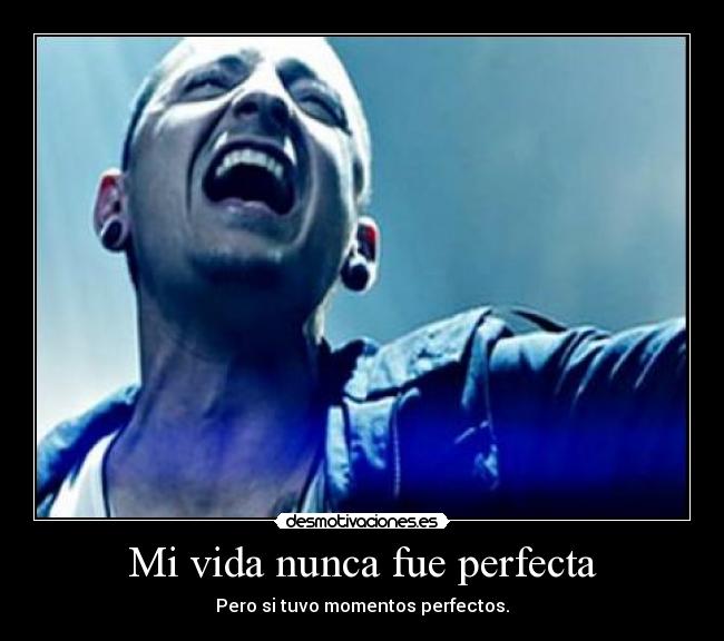 Mi vida nunca fue perfecta - Pero si tuvo momentos perfectos.