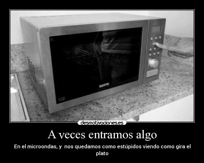 A veces entramos algo - En el microondas, y nos quedamos como estúpidos viendo como gira el plato