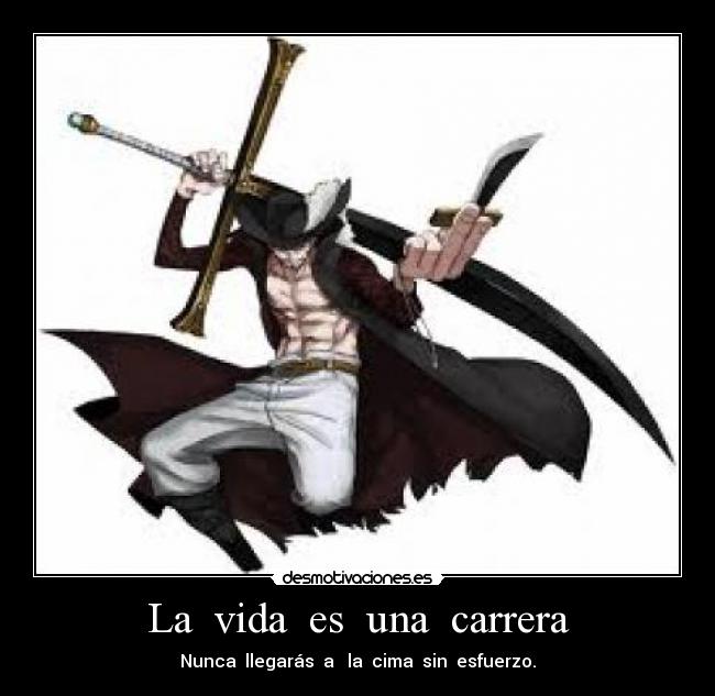 La vida es una carrera - Nunca llegarás a la cima sin esfuerzo.