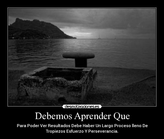 Debemos Aprender Que - Para Poder Ver Resultados Debe Haber Un Largo Proceso lleno De
Tropiezos Esfuerzo Y Perseverancia.