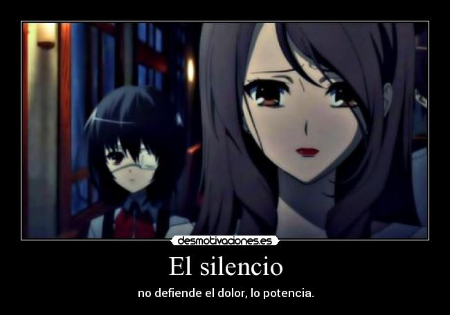 carteles silencio another reiko misaki mei harukaze desmotivaciones