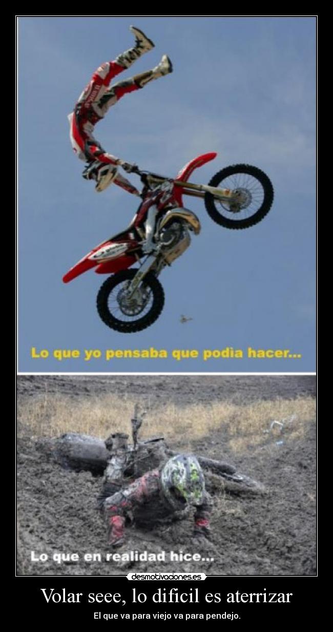 carteles motocross desmotivaciones