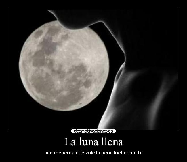 La luna llena - me recuerda que vale la pena luchar por ti.