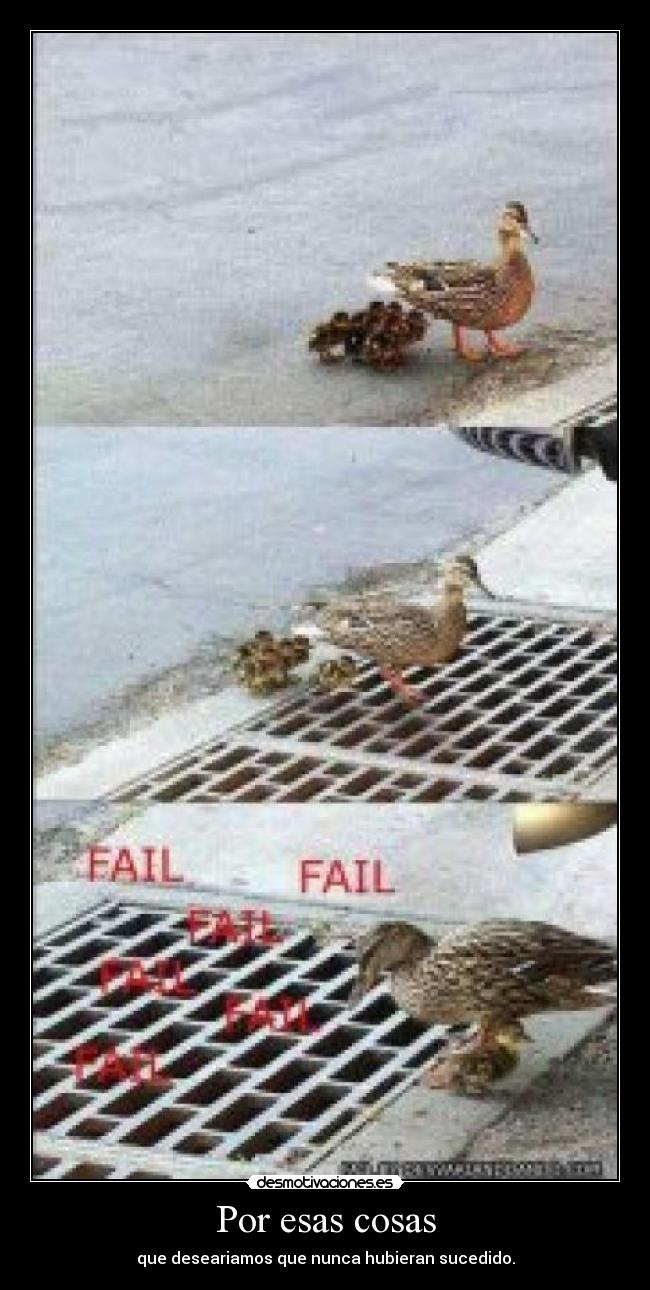 Por esas cosas - que deseariamos que nunca hubieran sucedido.