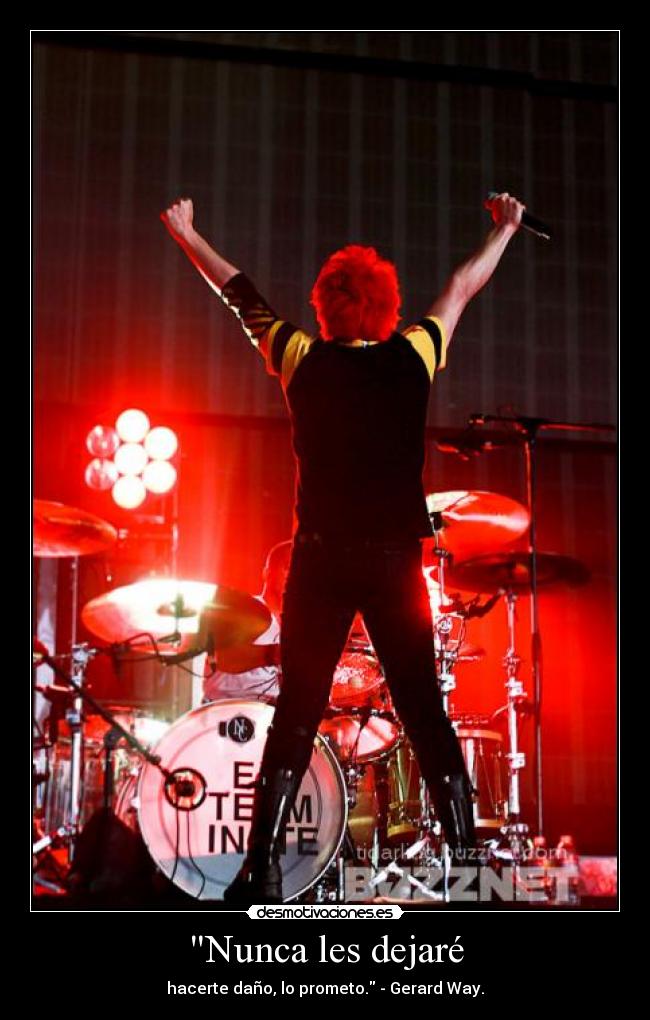 Nunca les dejaré - hacerte daño, lo prometo. - Gerard Way.