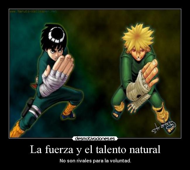 carteles naruto uzumaki rock lee naruto shippuden anime manga kolpisoto desmotivaciones