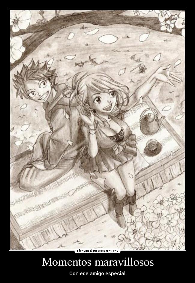 carteles fairy tail nalu amigos momentos desmotivaciones