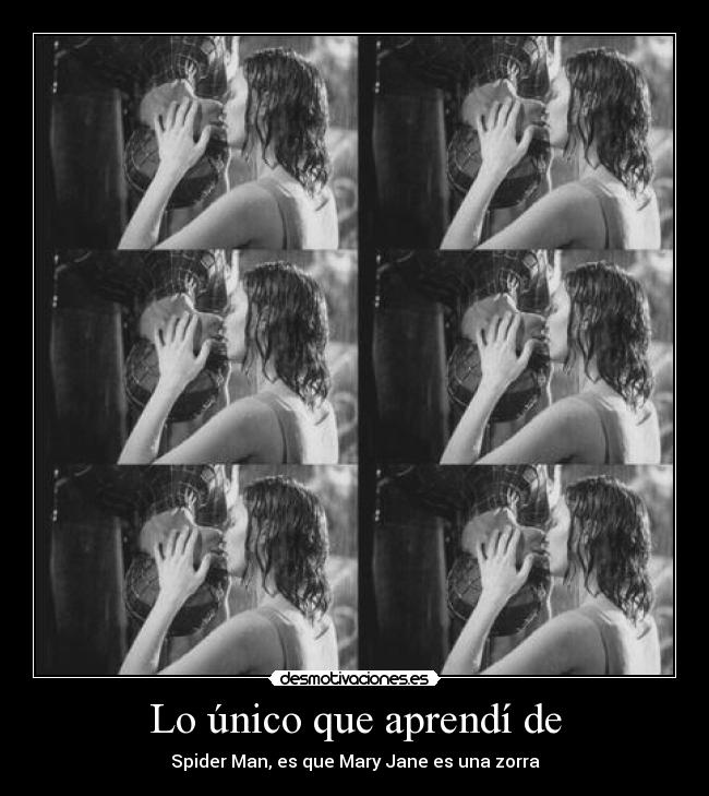Lo único que aprendí de - Spider Man, es que Mary Jane es una zorra