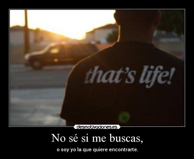 No sé si me buscas, - 