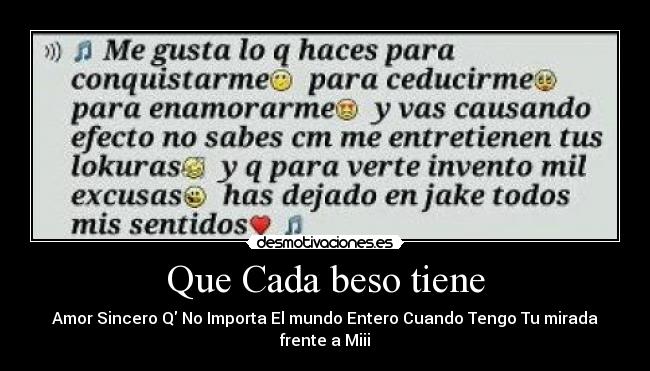 Que Cada beso tiene - 